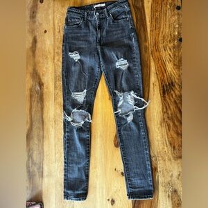Gray ripped jeans